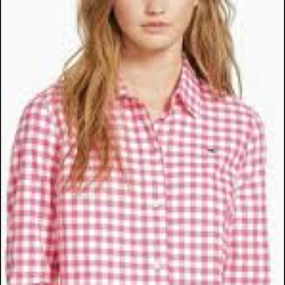 Vineyard Vines Pink Gingham Oxford Button Down  12 - Picture 2 of 3